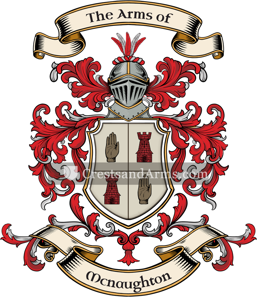 The Mcnaughton coat of arms, drawn from the recorded blazon