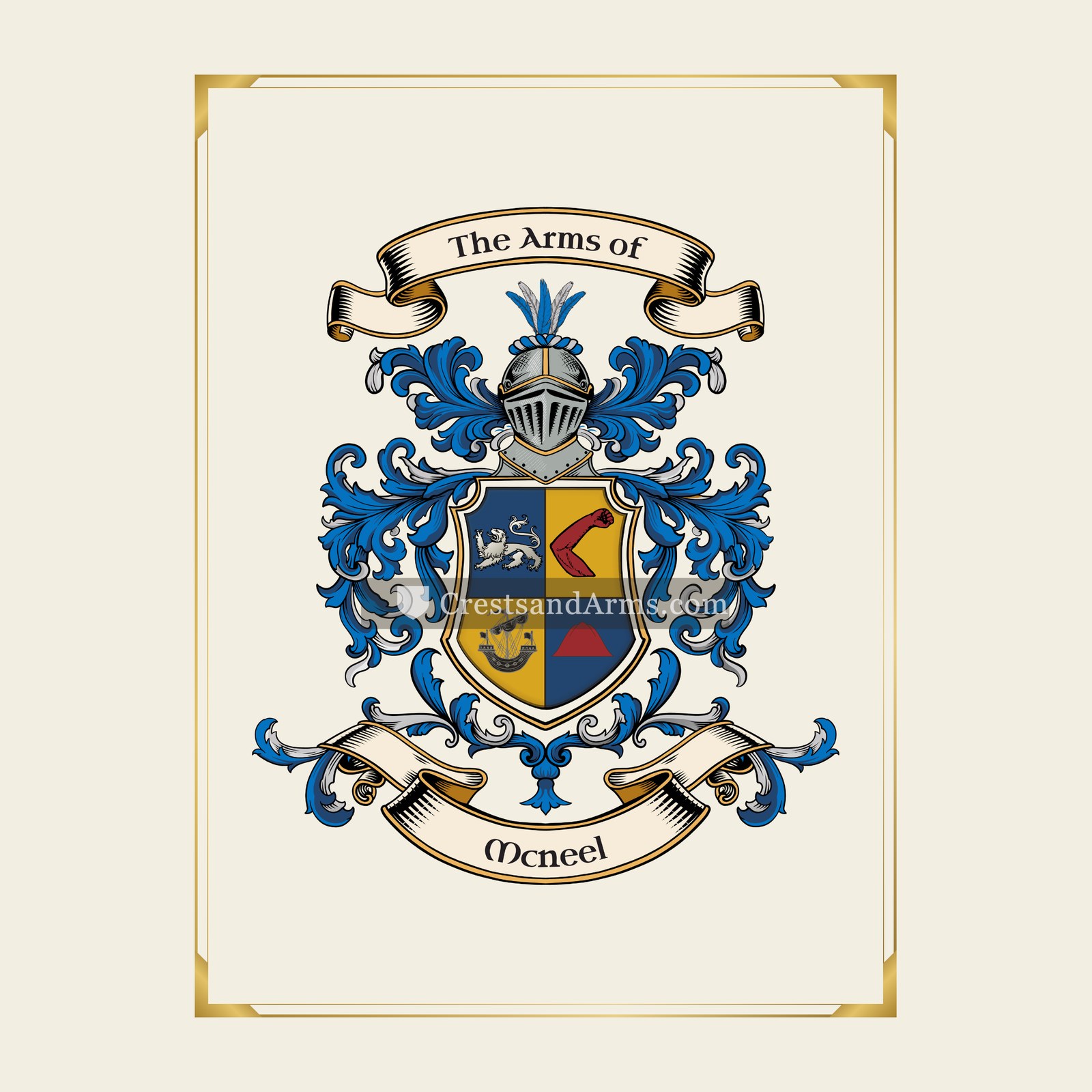 With gold border