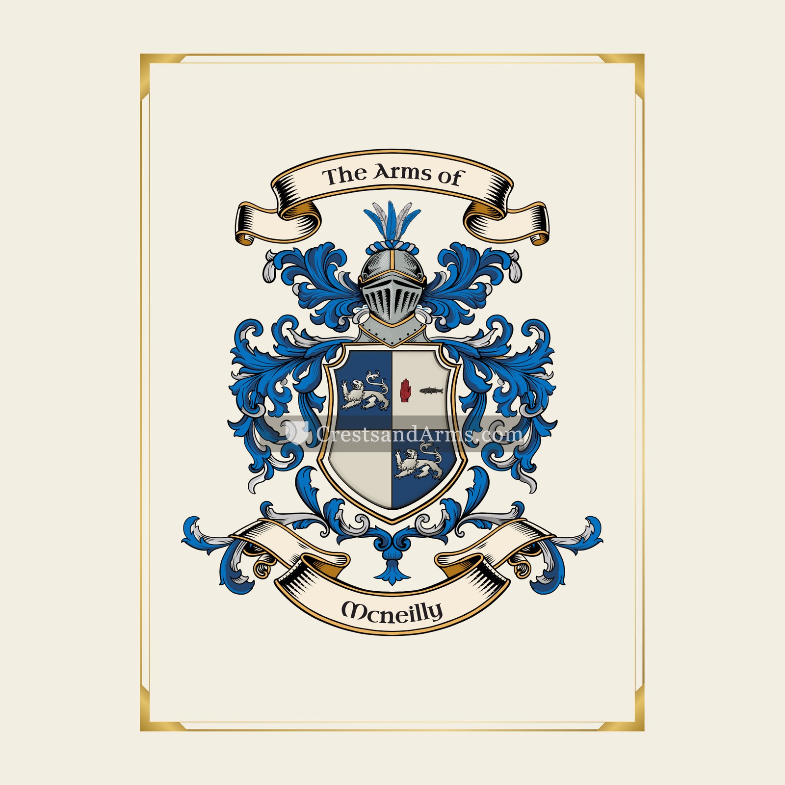 With gold border