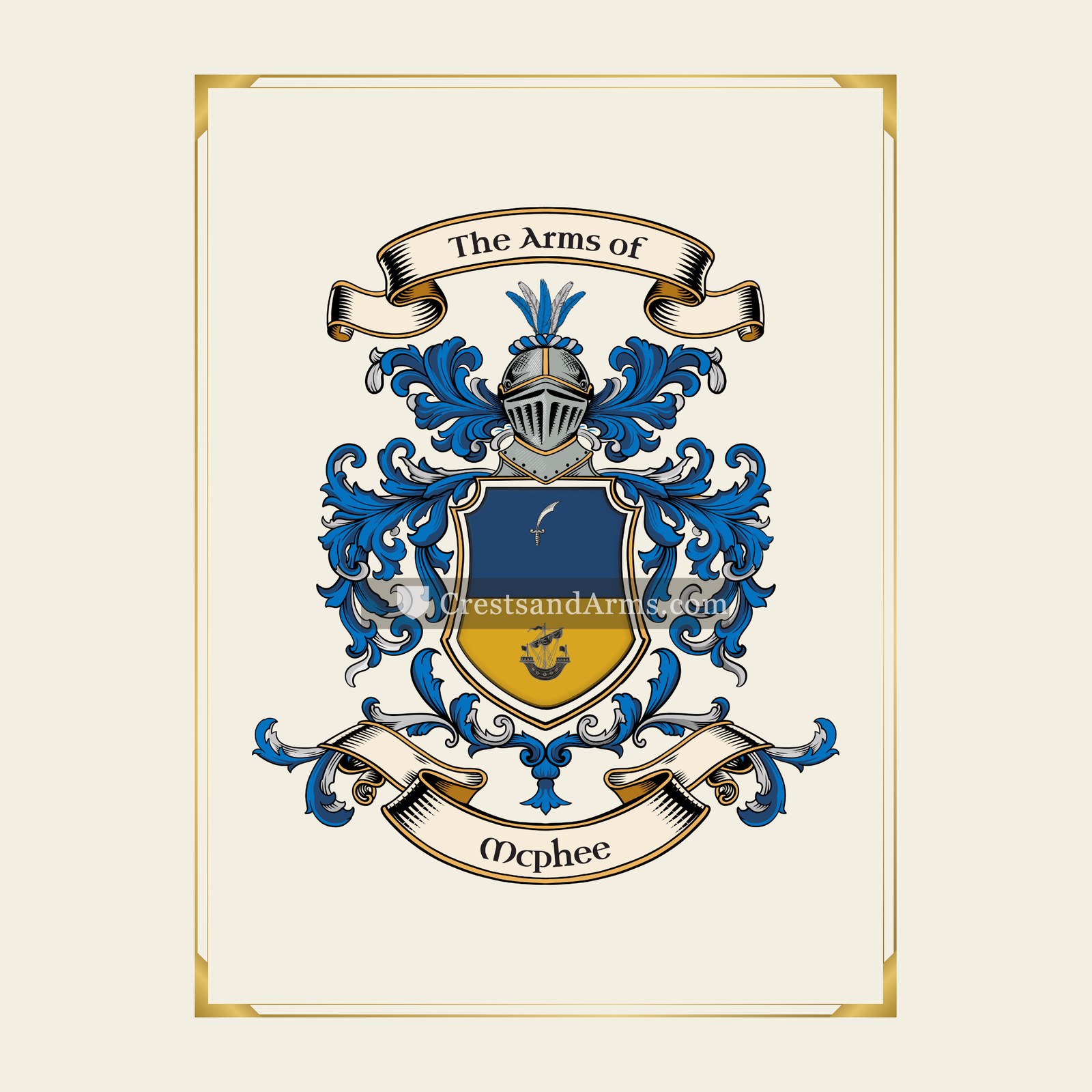 With gold border