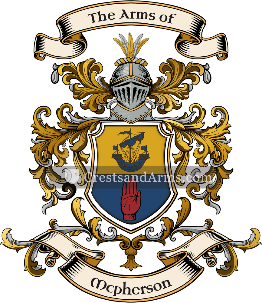 The Mcpherson coat of arms, drawn from the recorded blazon