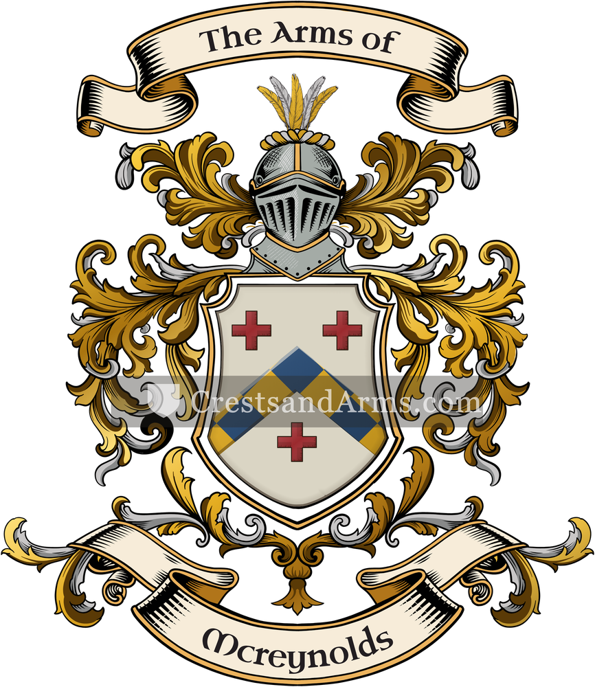 The Mcreynolds coat of arms, drawn from the recorded blazon