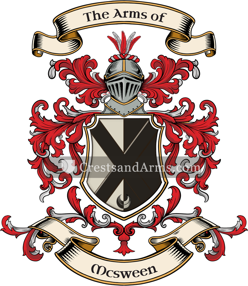 The Mcsween coat of arms, drawn from the recorded blazon
