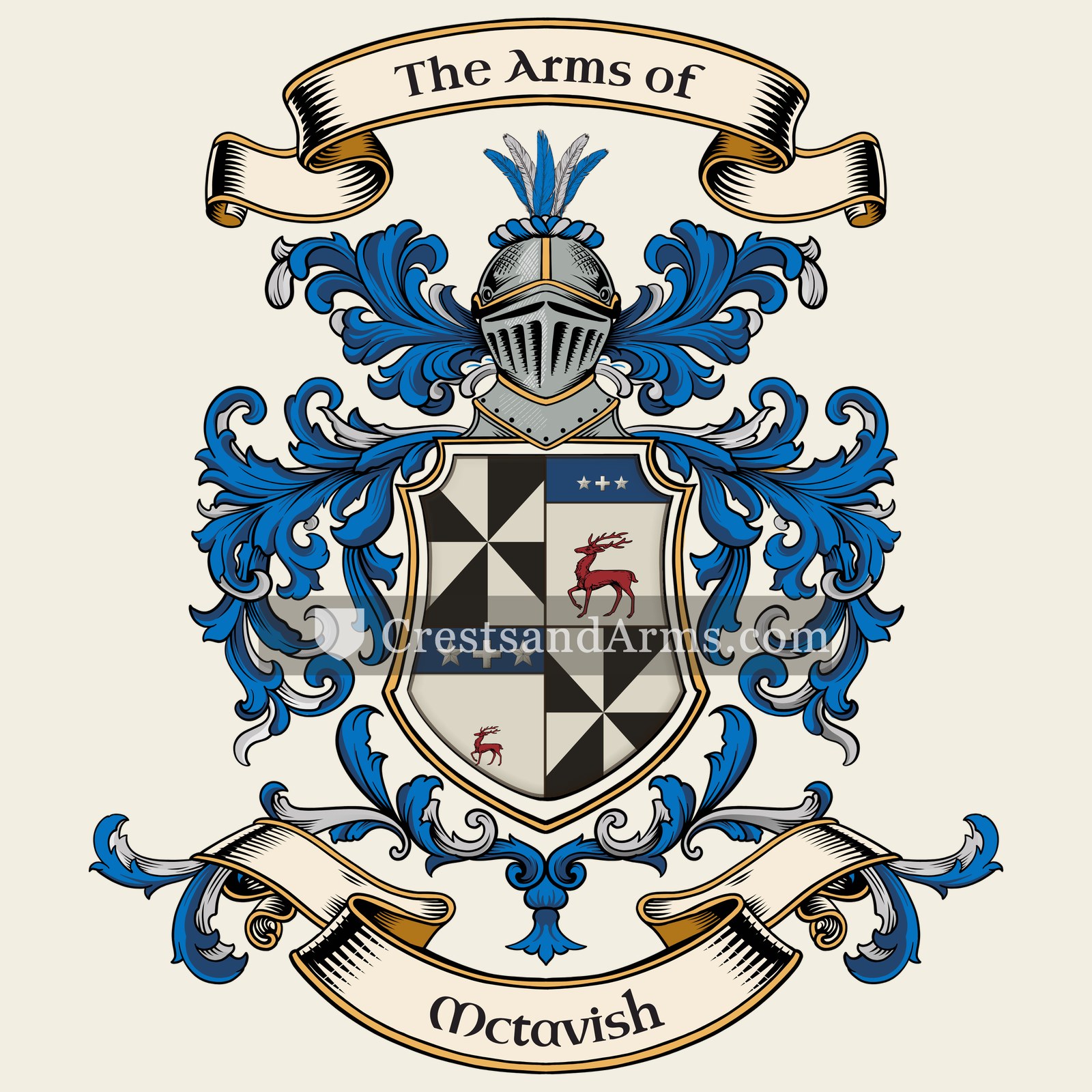 The Mctavish coat of arms, drawn from the recorded blazon