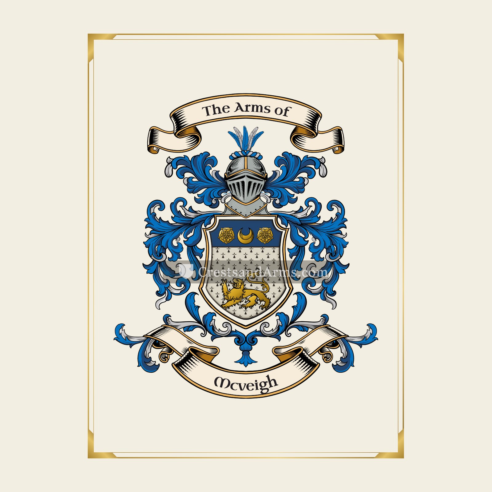 With gold border