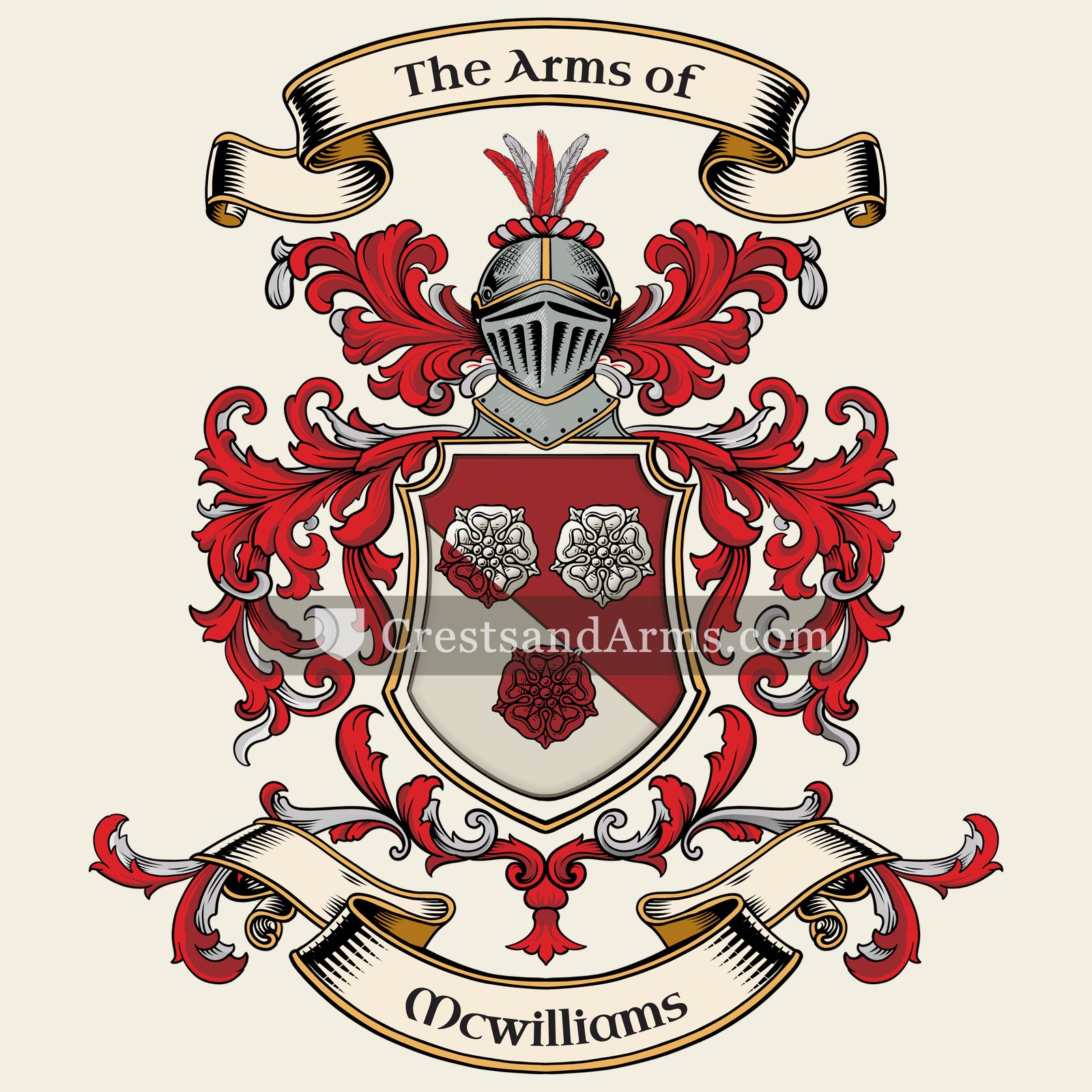 The Mcwilliams coat of arms, drawn from the recorded blazon