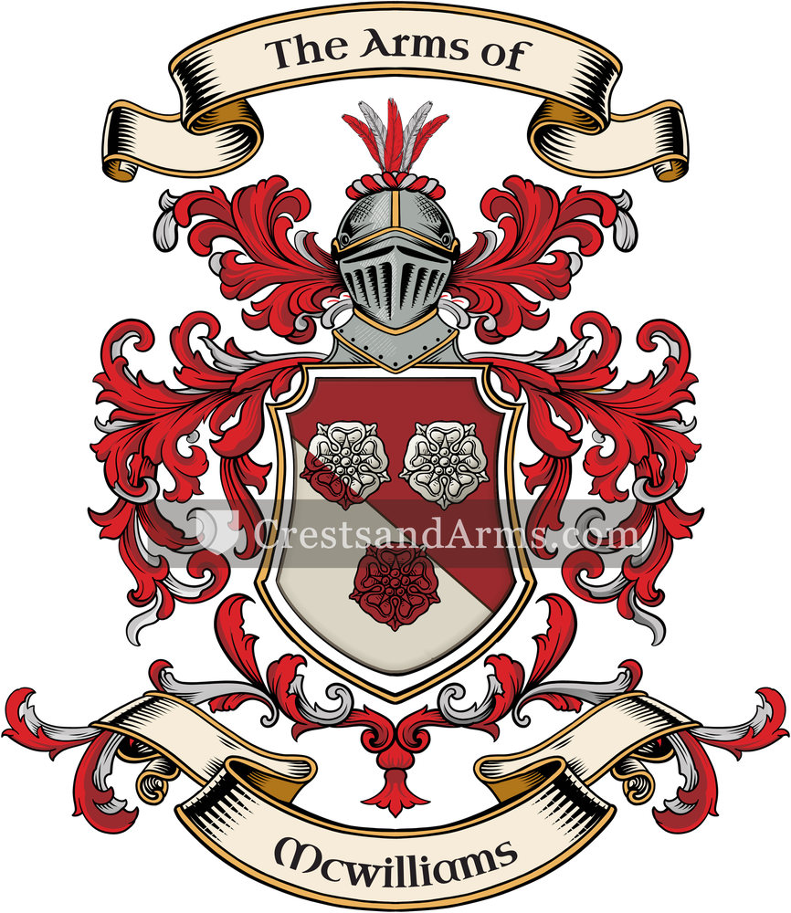 The Mcwilliams coat of arms, drawn from the recorded blazon