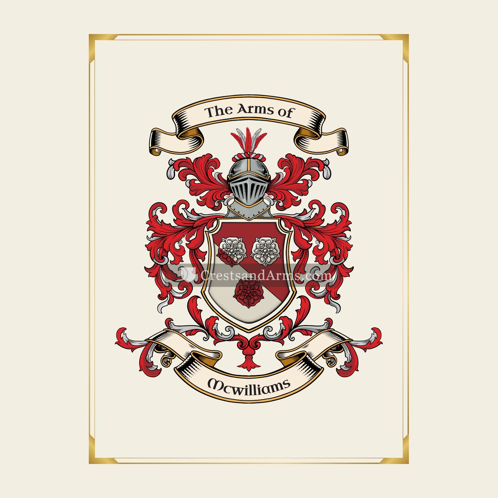 With gold border