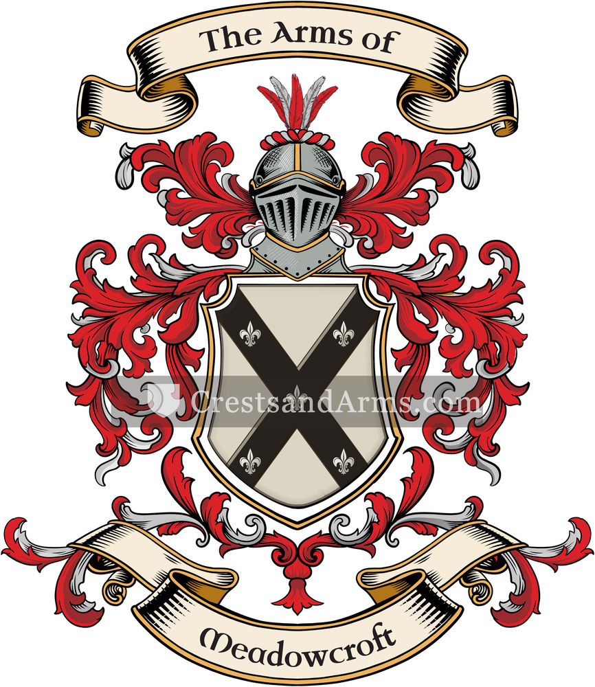 The Meadowcroft coat of arms, drawn from the recorded blazon
