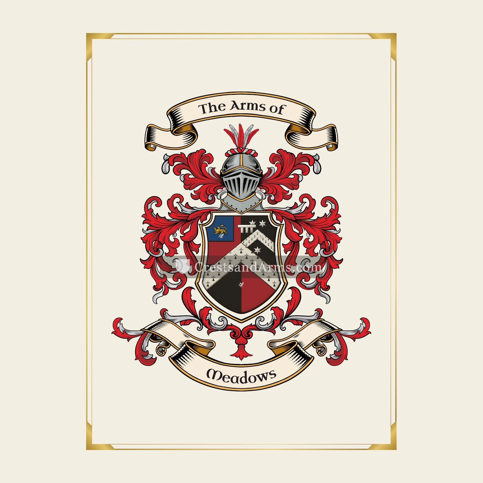 With gold border