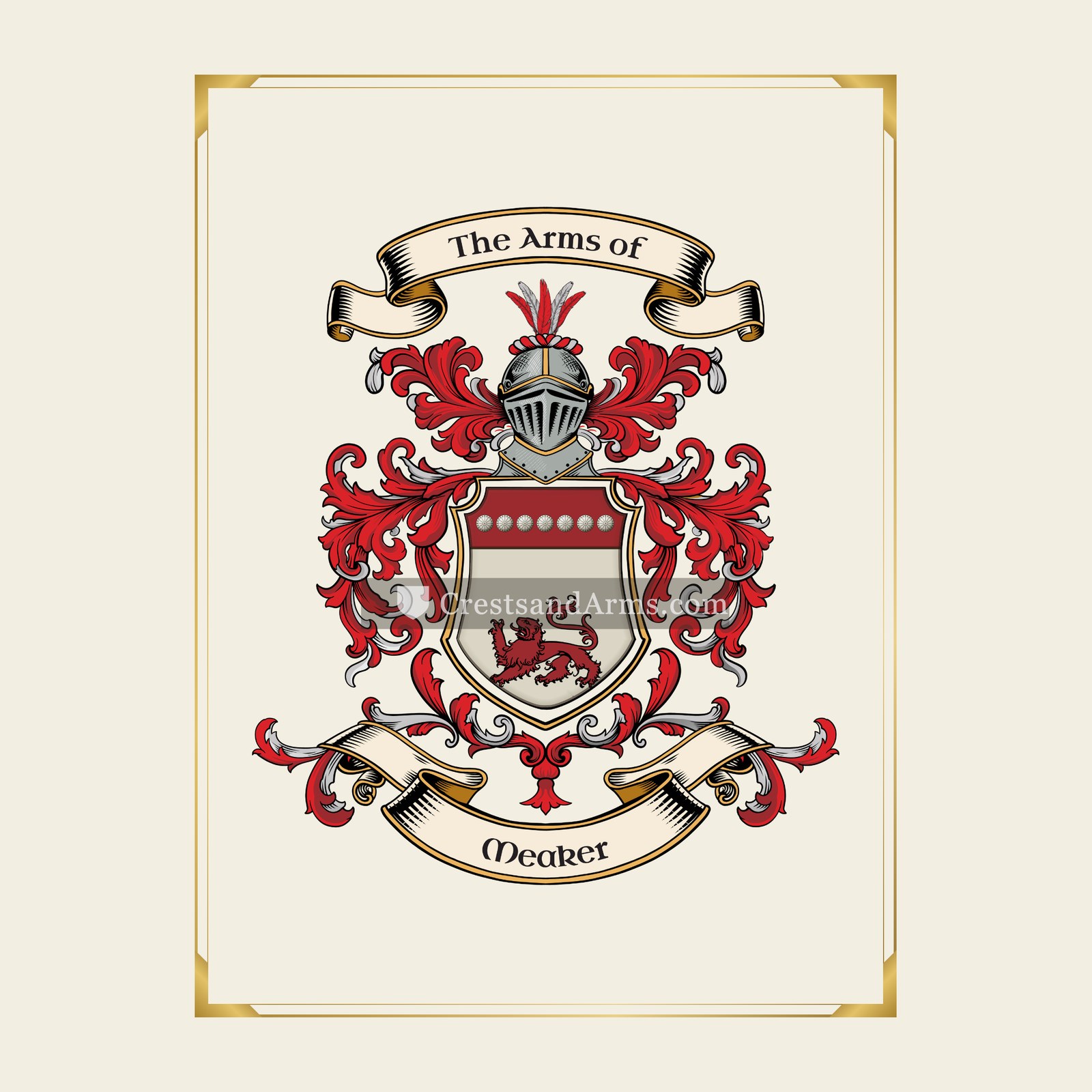 With gold border