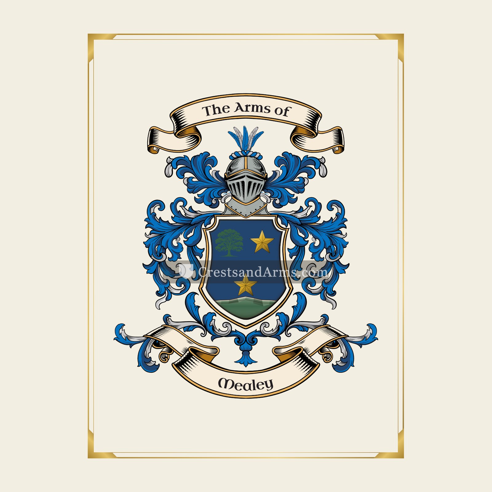 With gold border