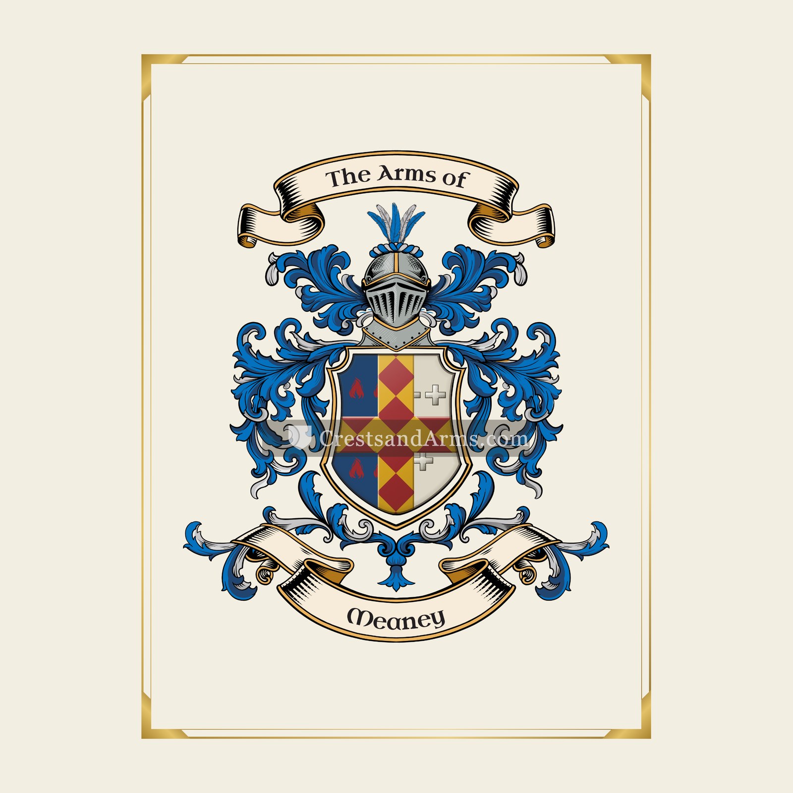 With gold border