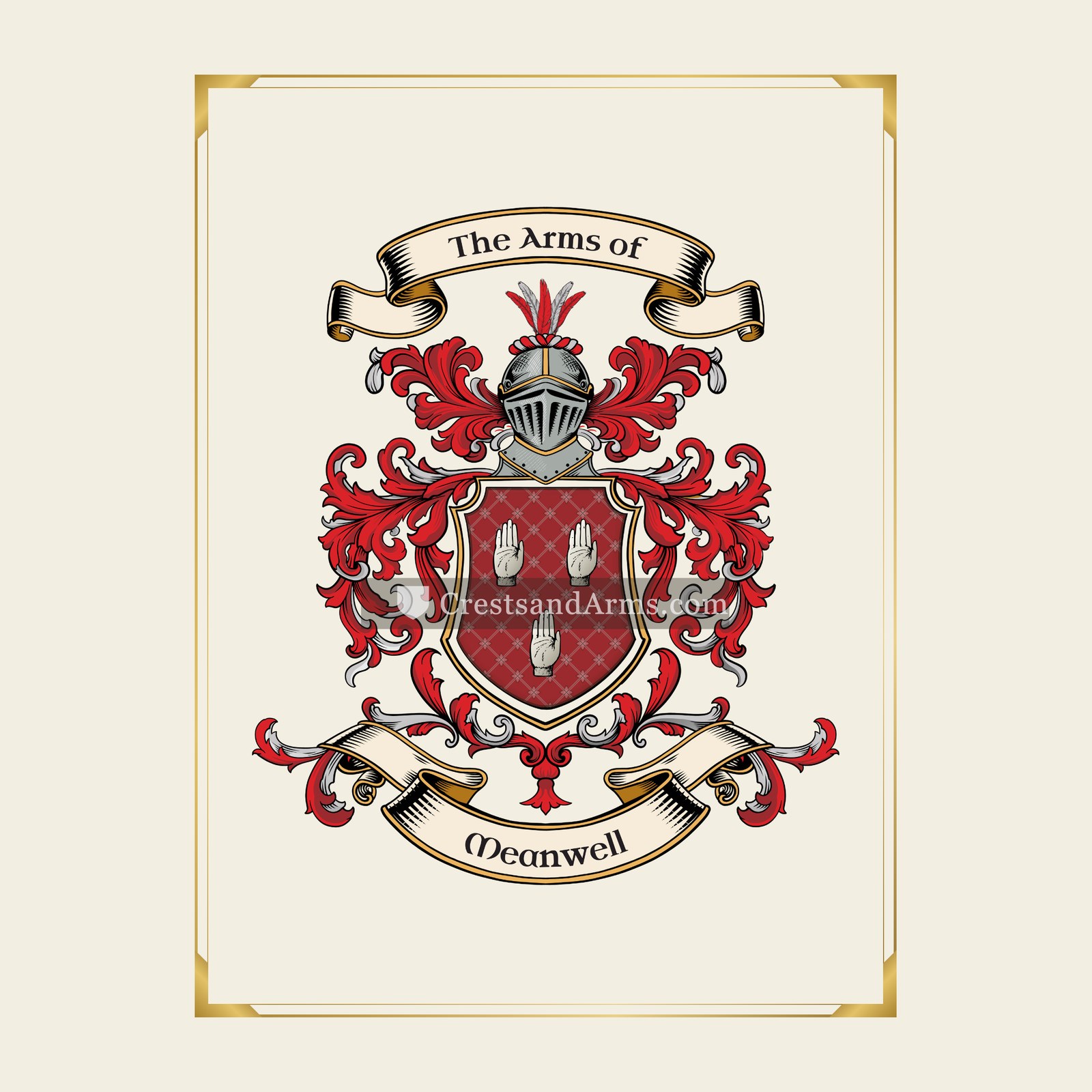 With gold border