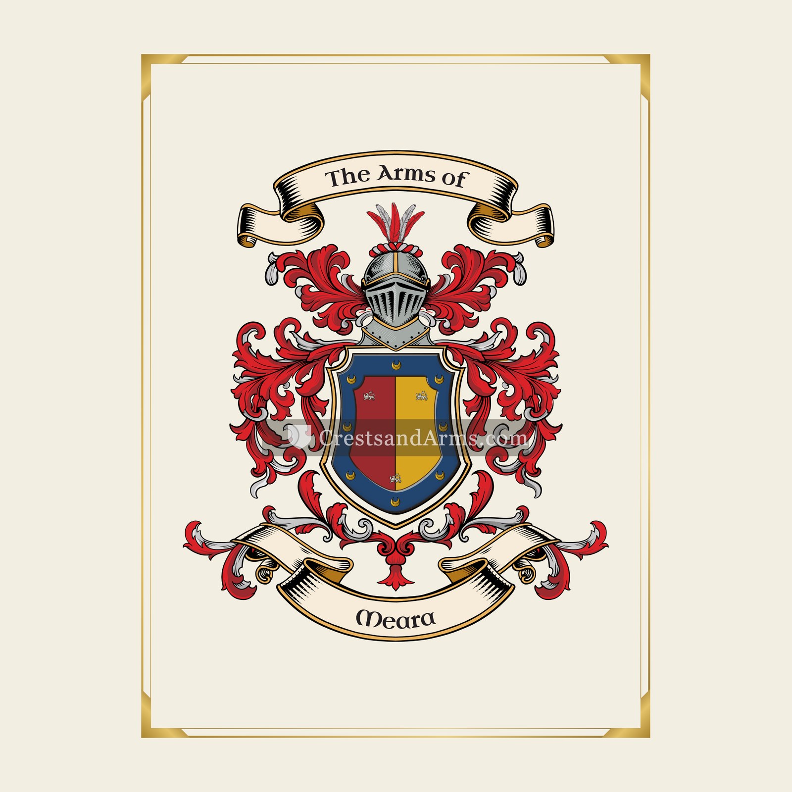 With gold border