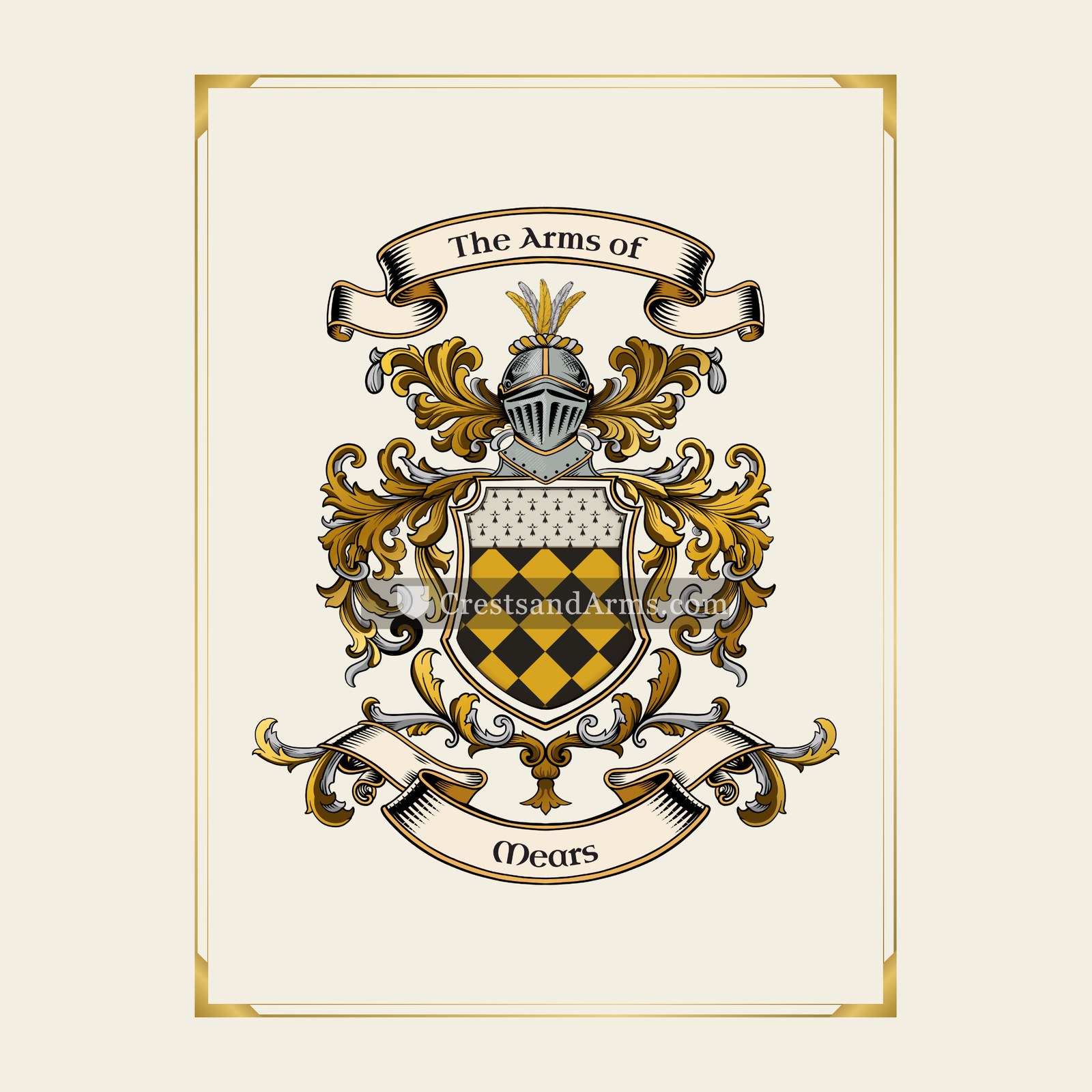With gold border