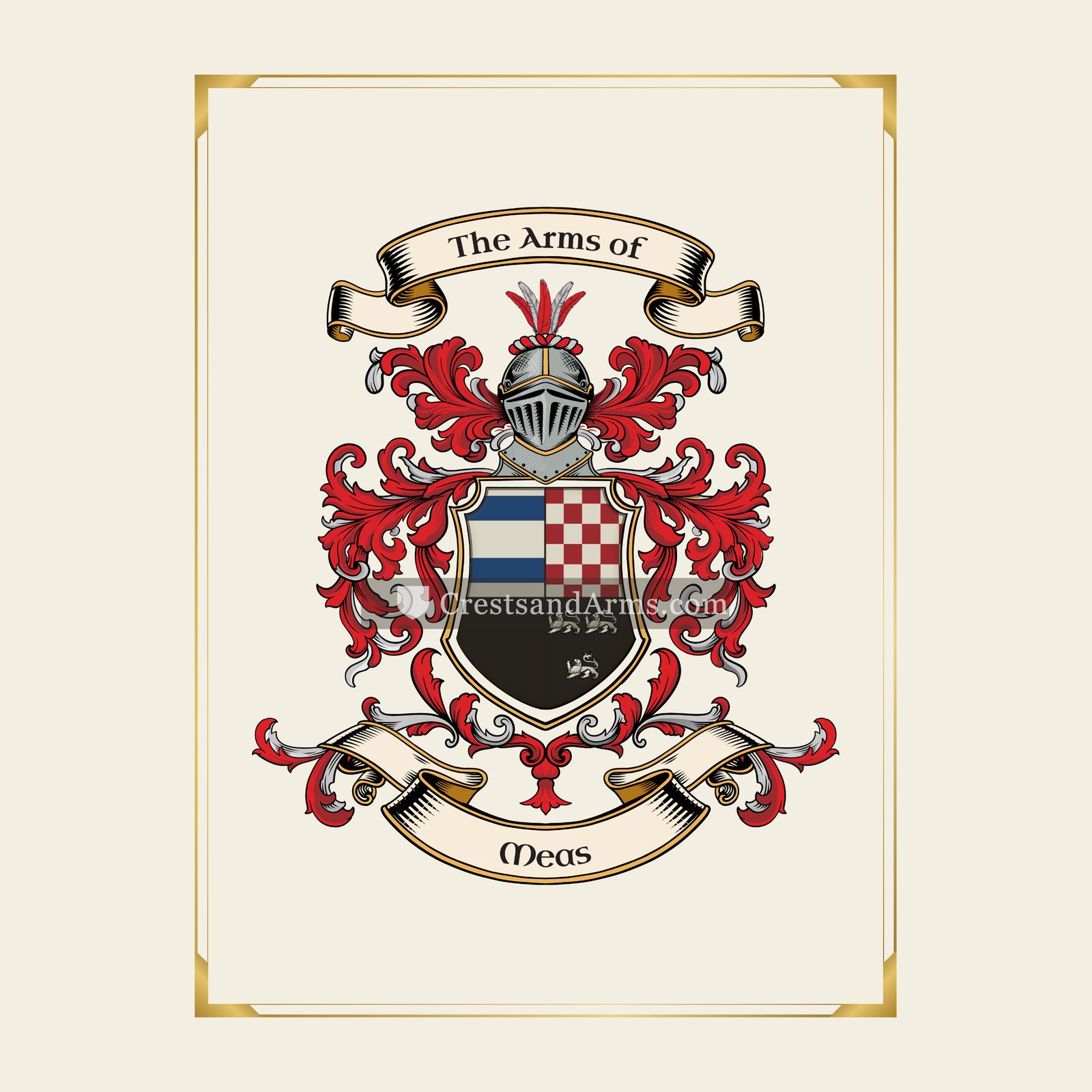 With gold border