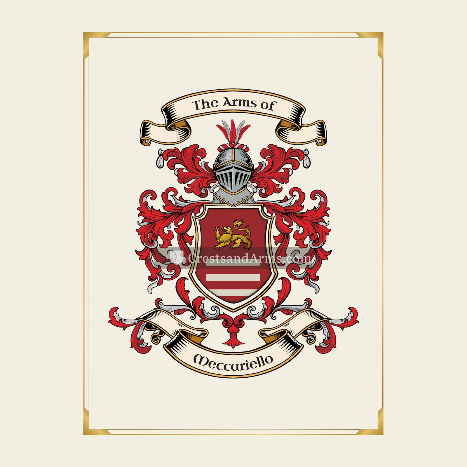 With gold border