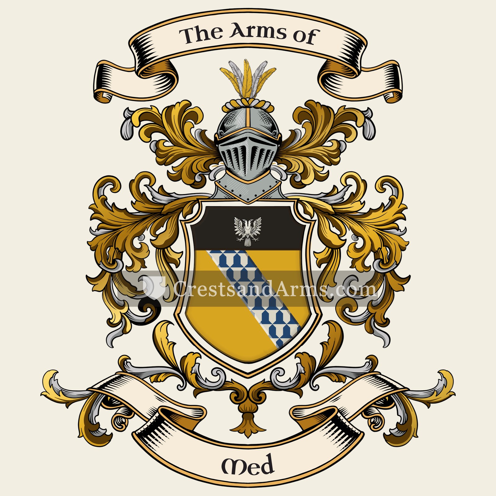 The Med coat of arms, drawn from the recorded blazon