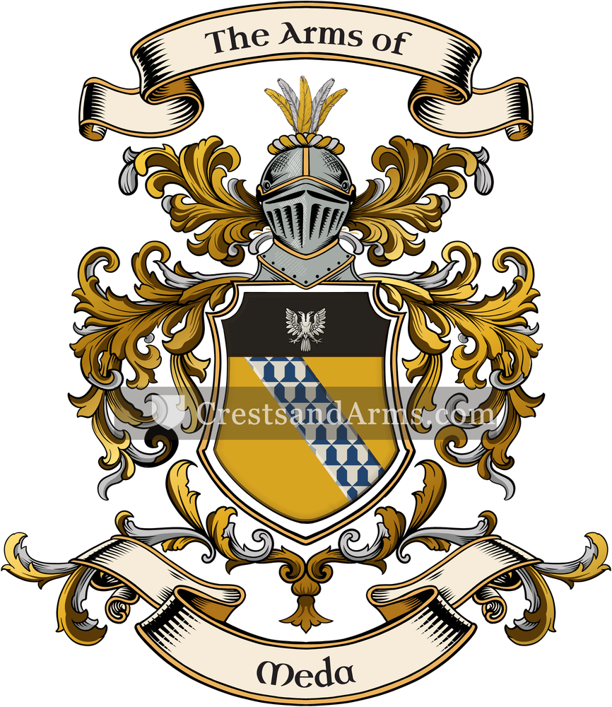 The Meda coat of arms, drawn from the recorded blazon