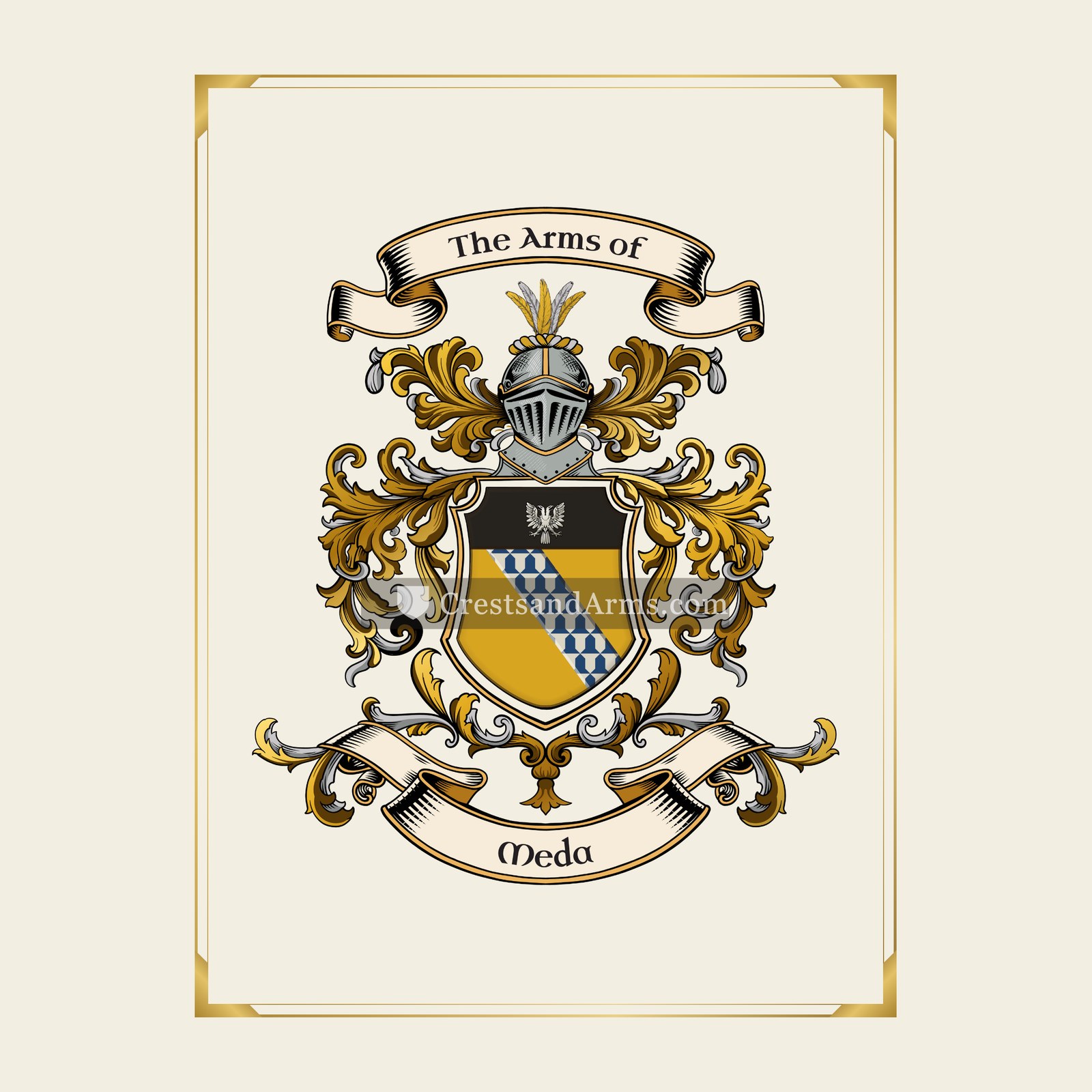 With gold border