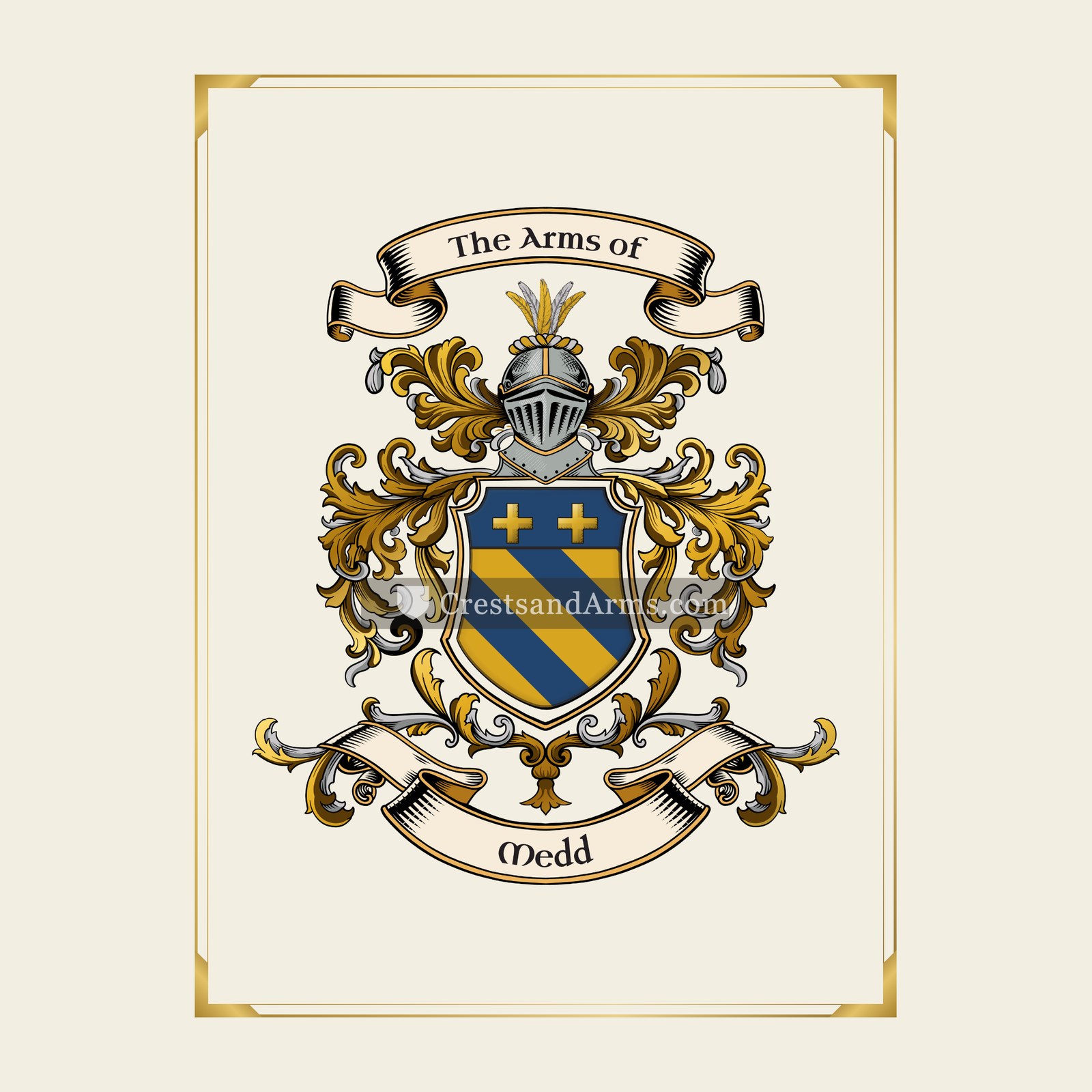 With gold border