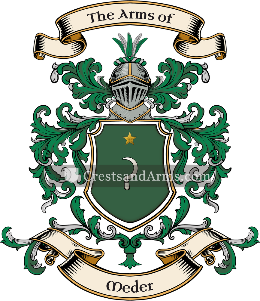 The Meder coat of arms, drawn from the recorded blazon