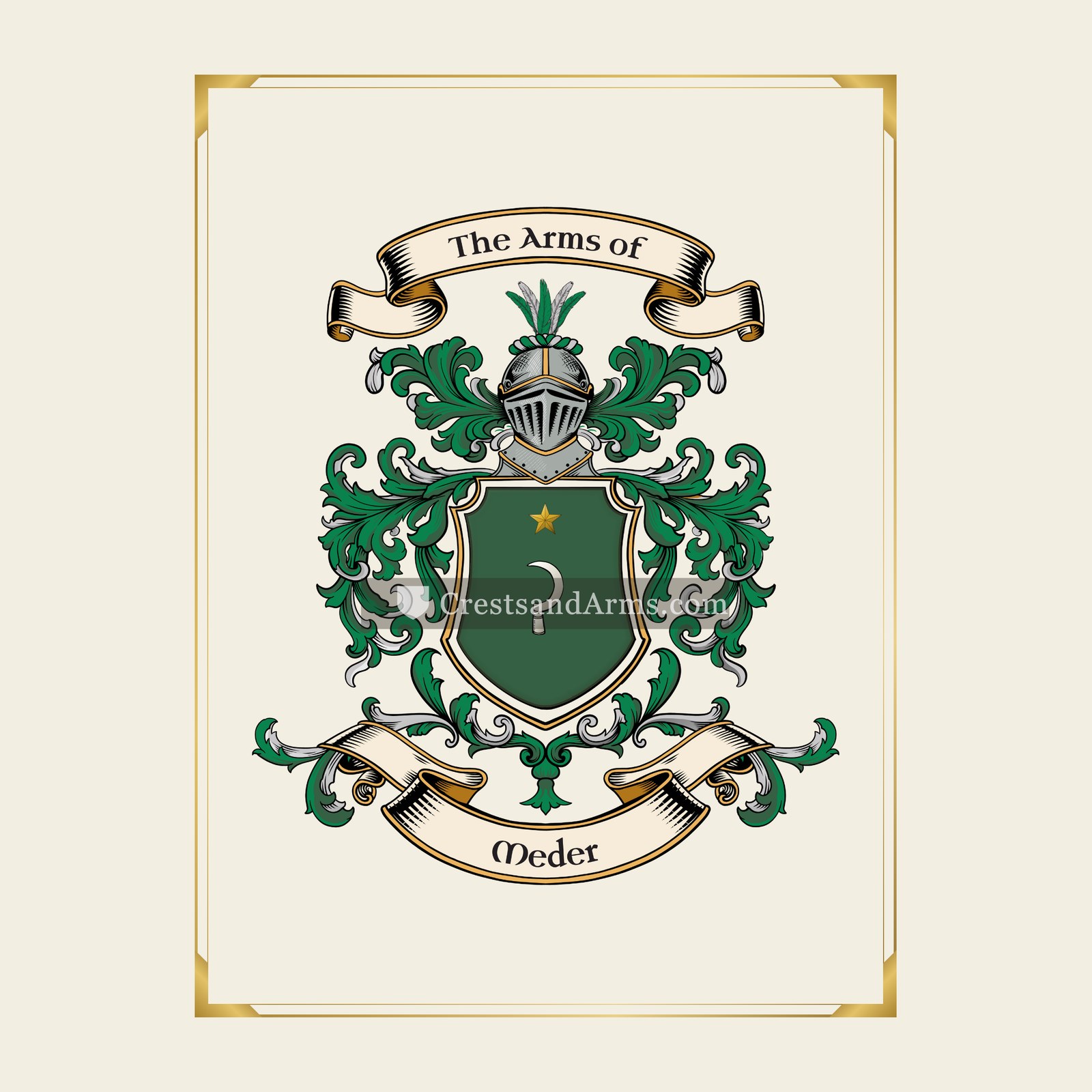 With gold border