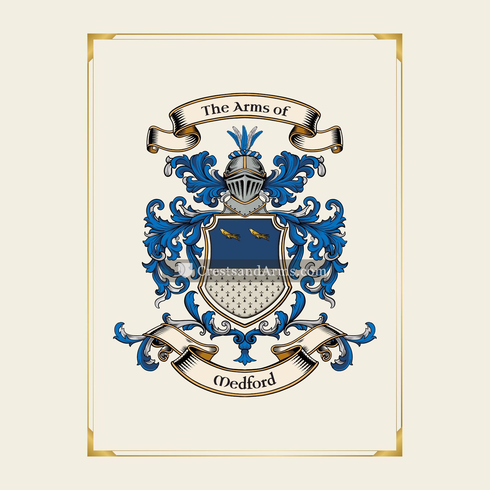 With gold border