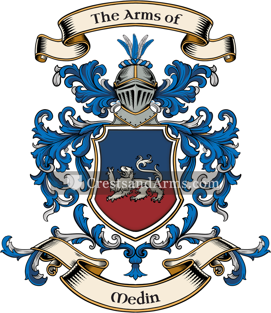 The Medin coat of arms, drawn from the recorded blazon