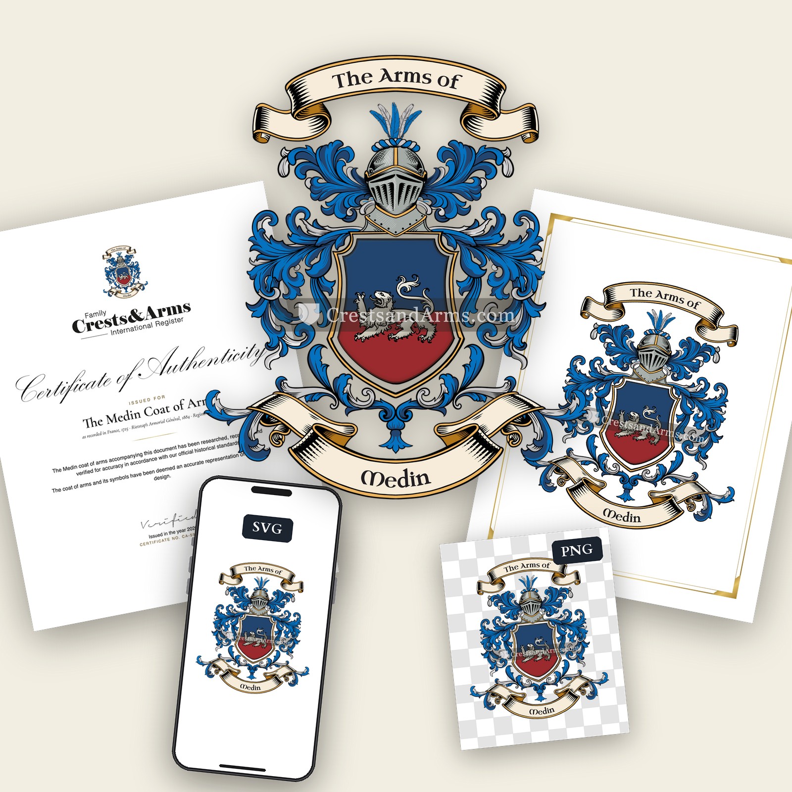 The Medin arms on the coat of arms — digital pack
