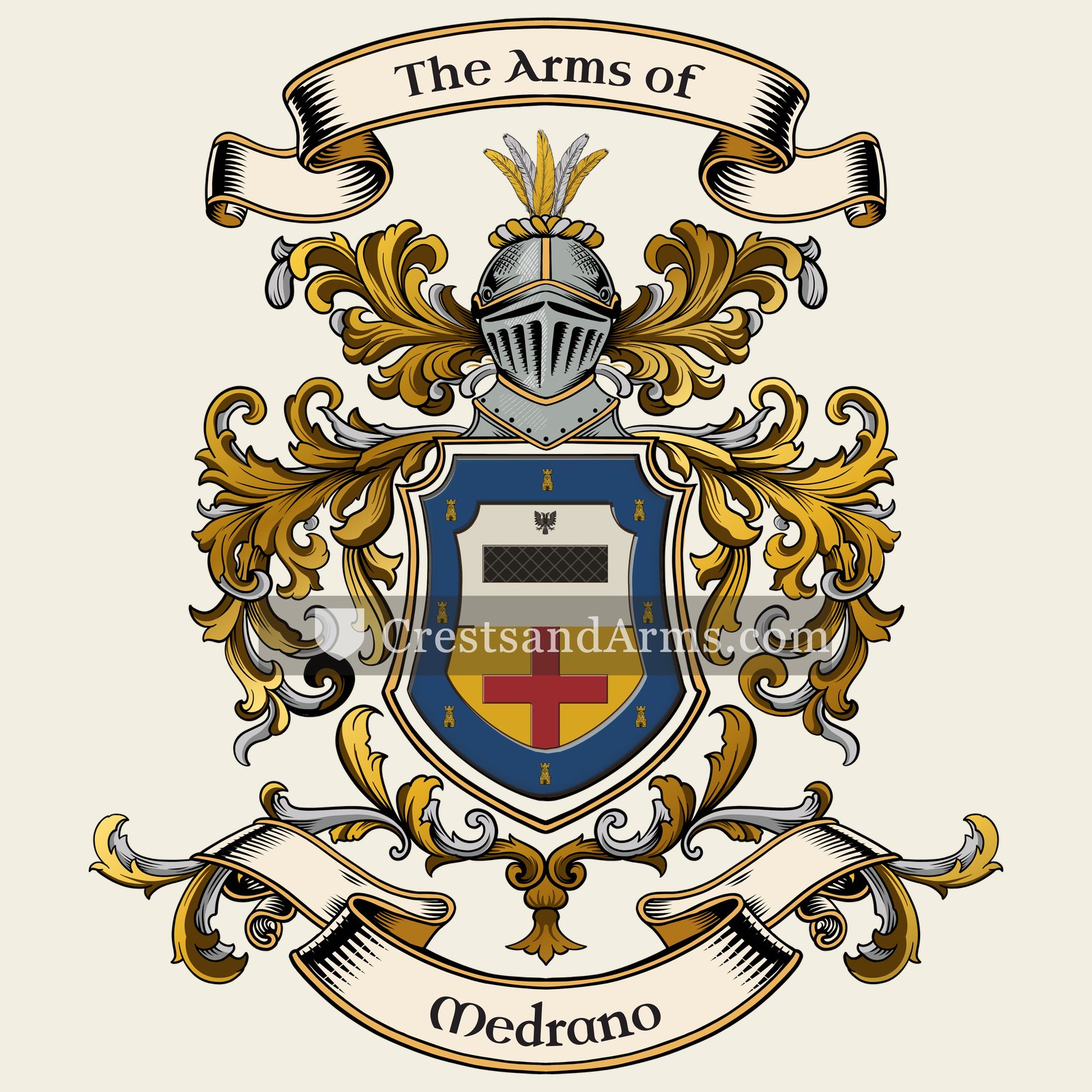 The Medrano coat of arms, drawn from the recorded blazon