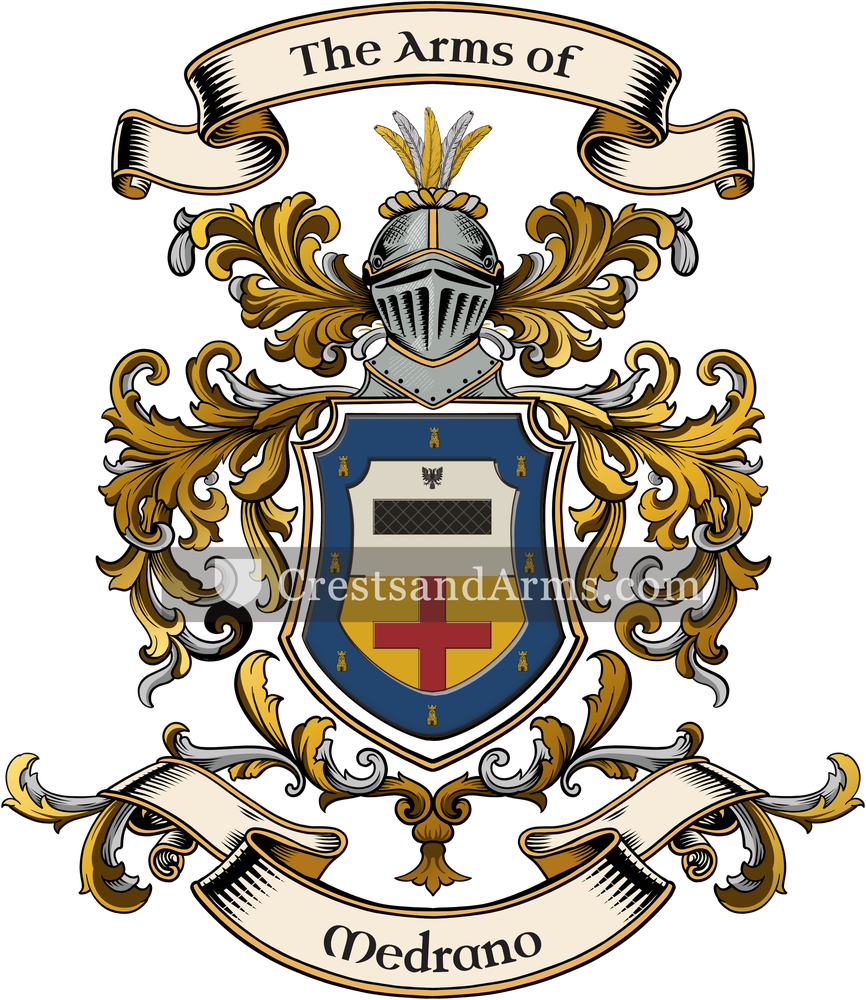 The Medrano coat of arms, drawn from the recorded blazon