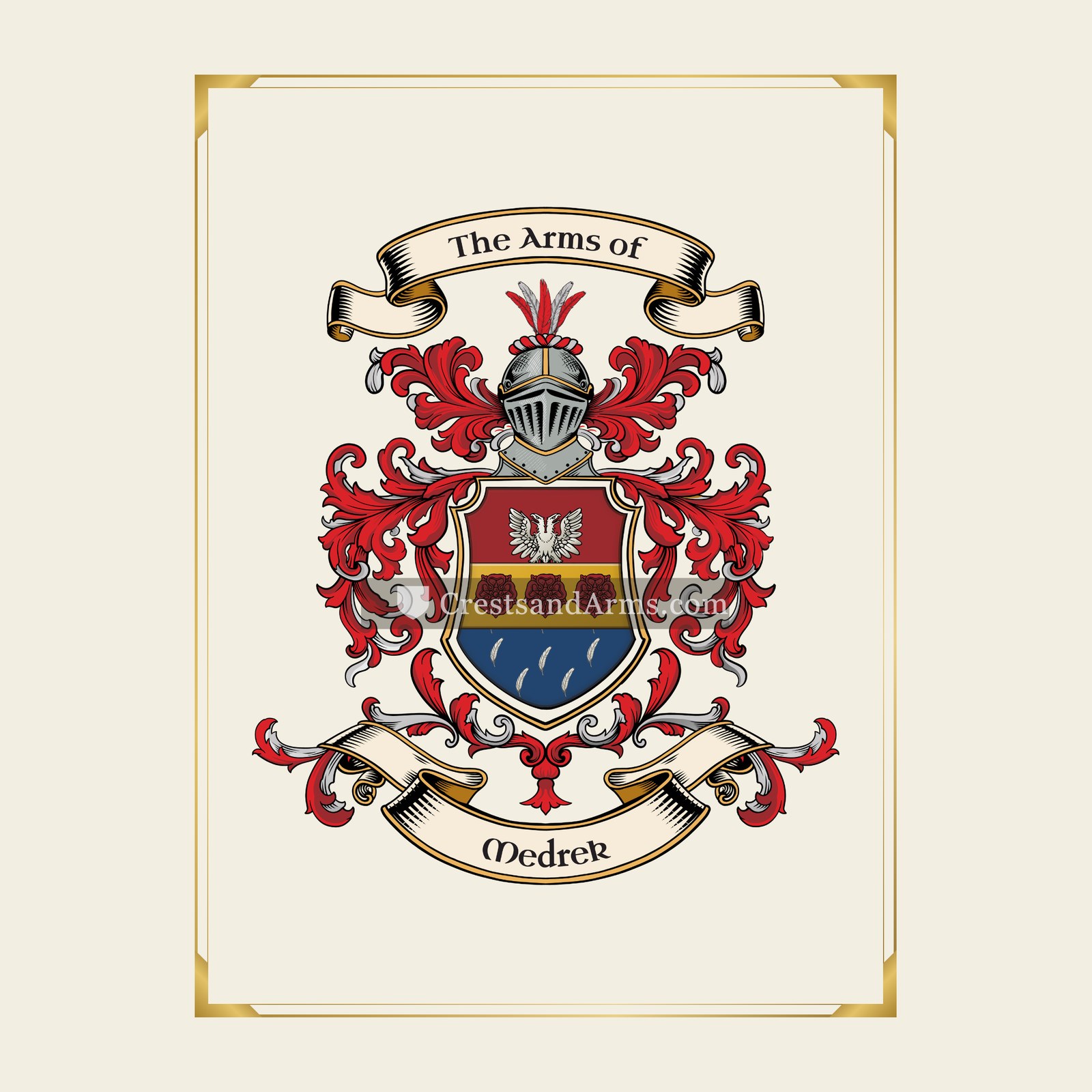 With gold border
