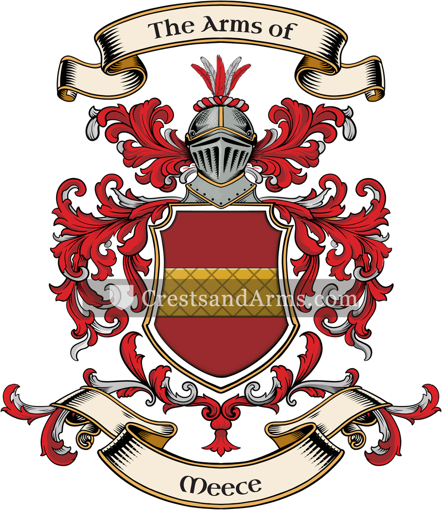 The Meece coat of arms, drawn from the recorded blazon
