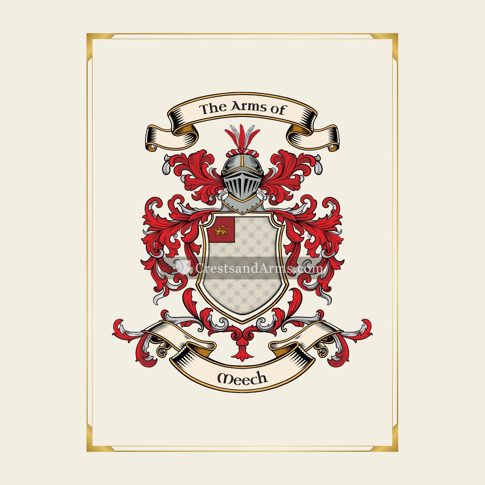 With gold border