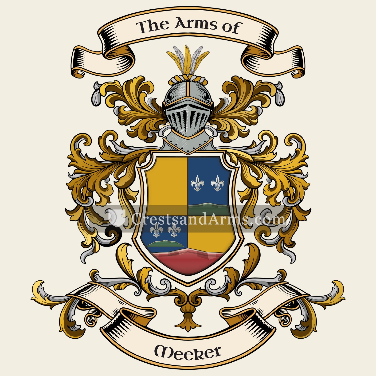 The Meeker coat of arms, drawn from the recorded blazon