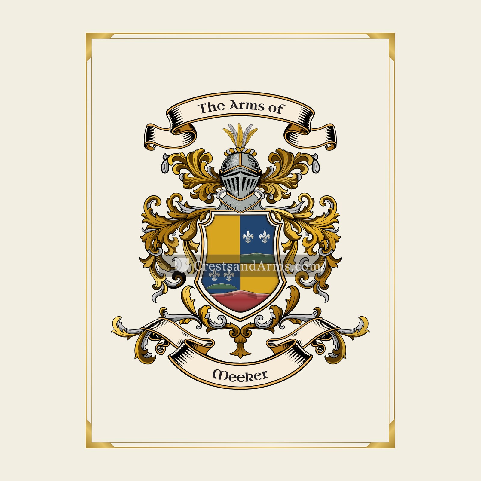 With gold border