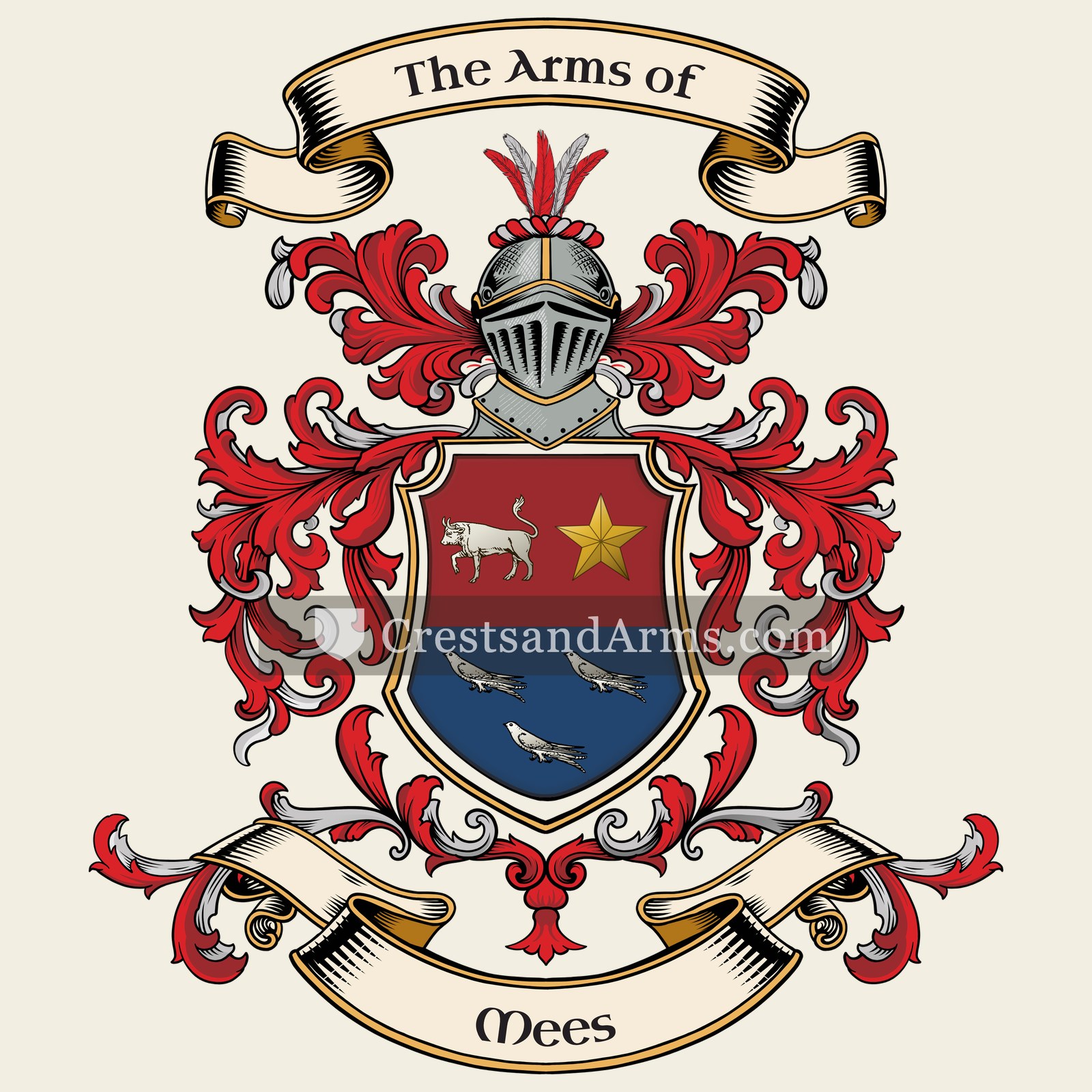 The Mees coat of arms, drawn from the recorded blazon