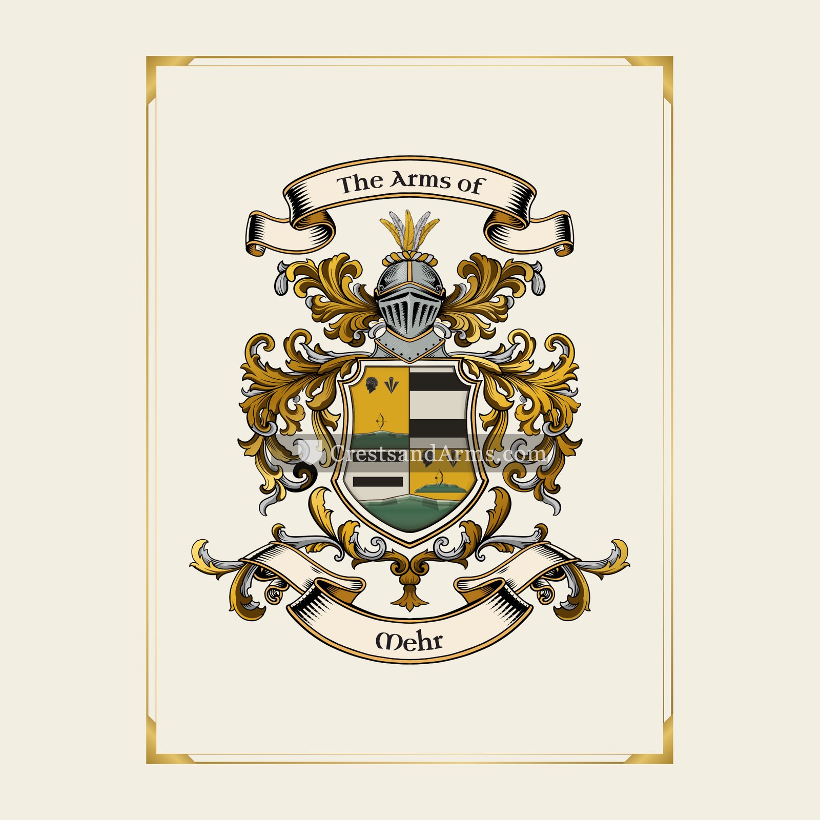 With gold border