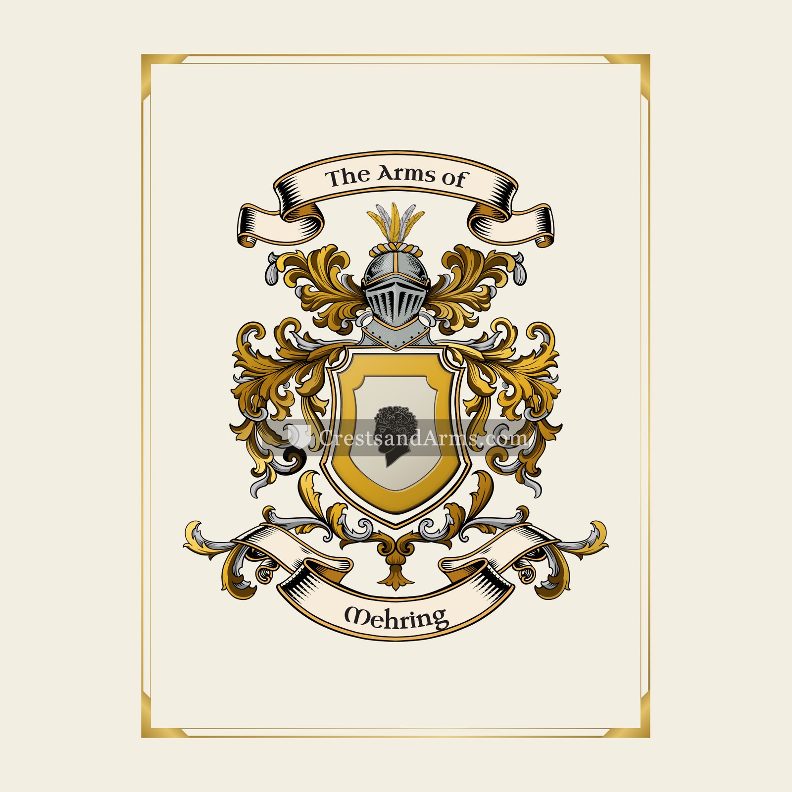 With gold border