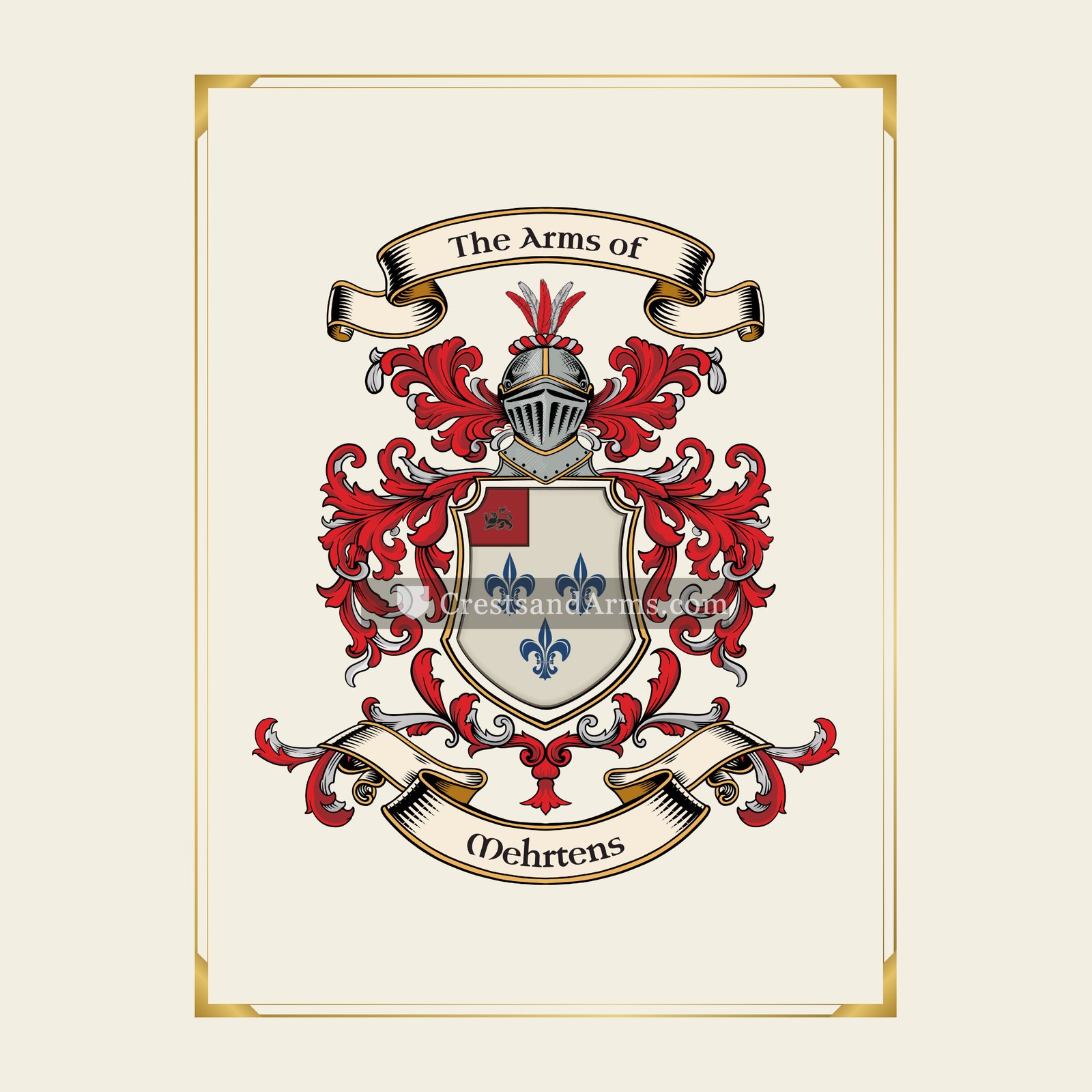 With gold border