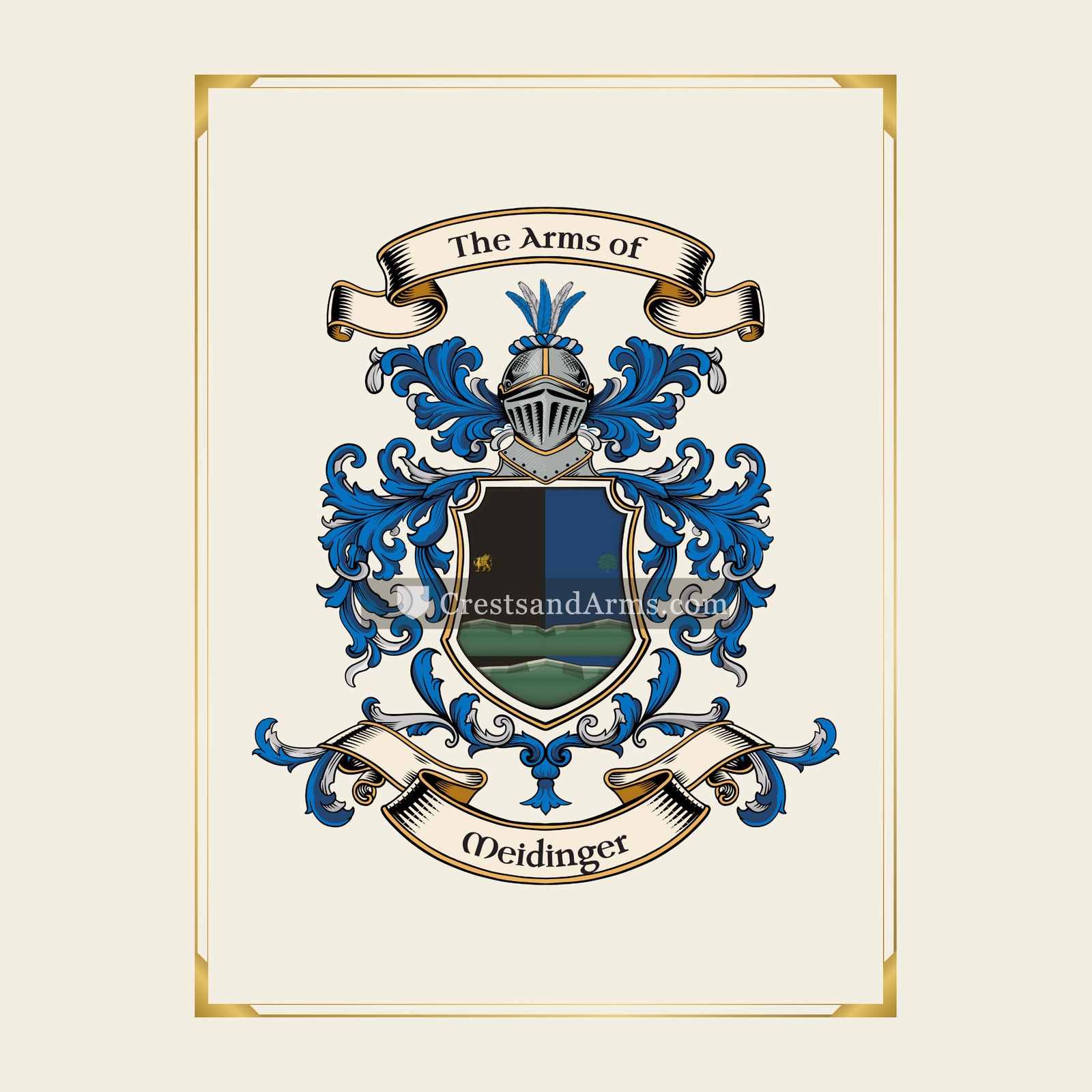 With gold border