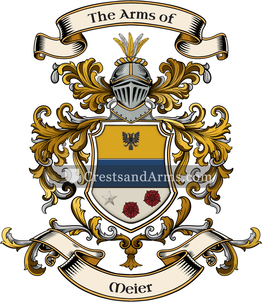 The Meier coat of arms, drawn from the recorded blazon
