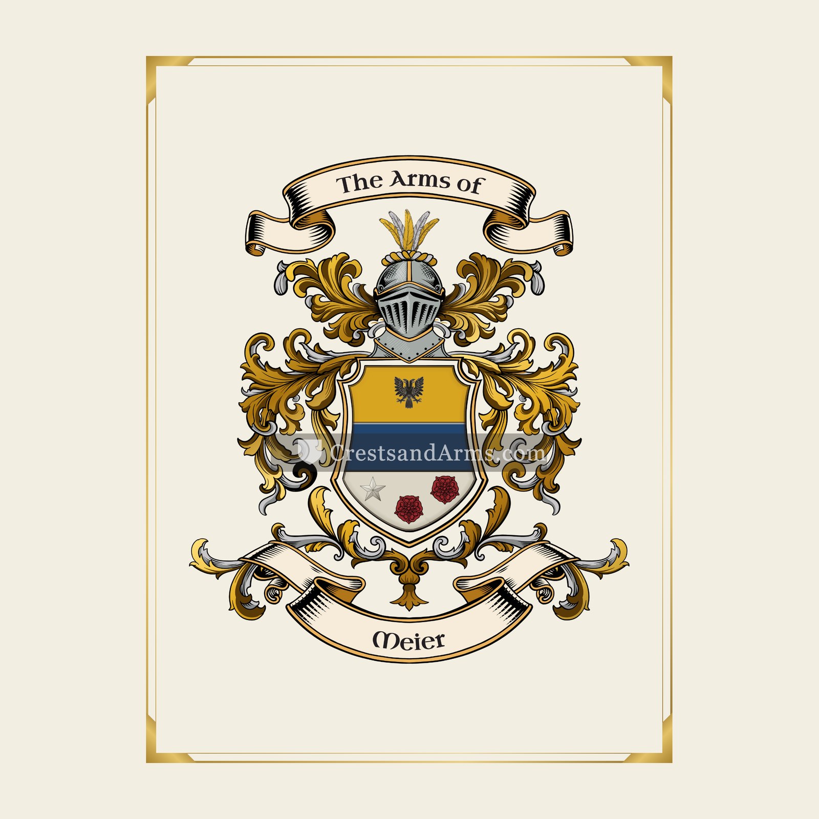 With gold border
