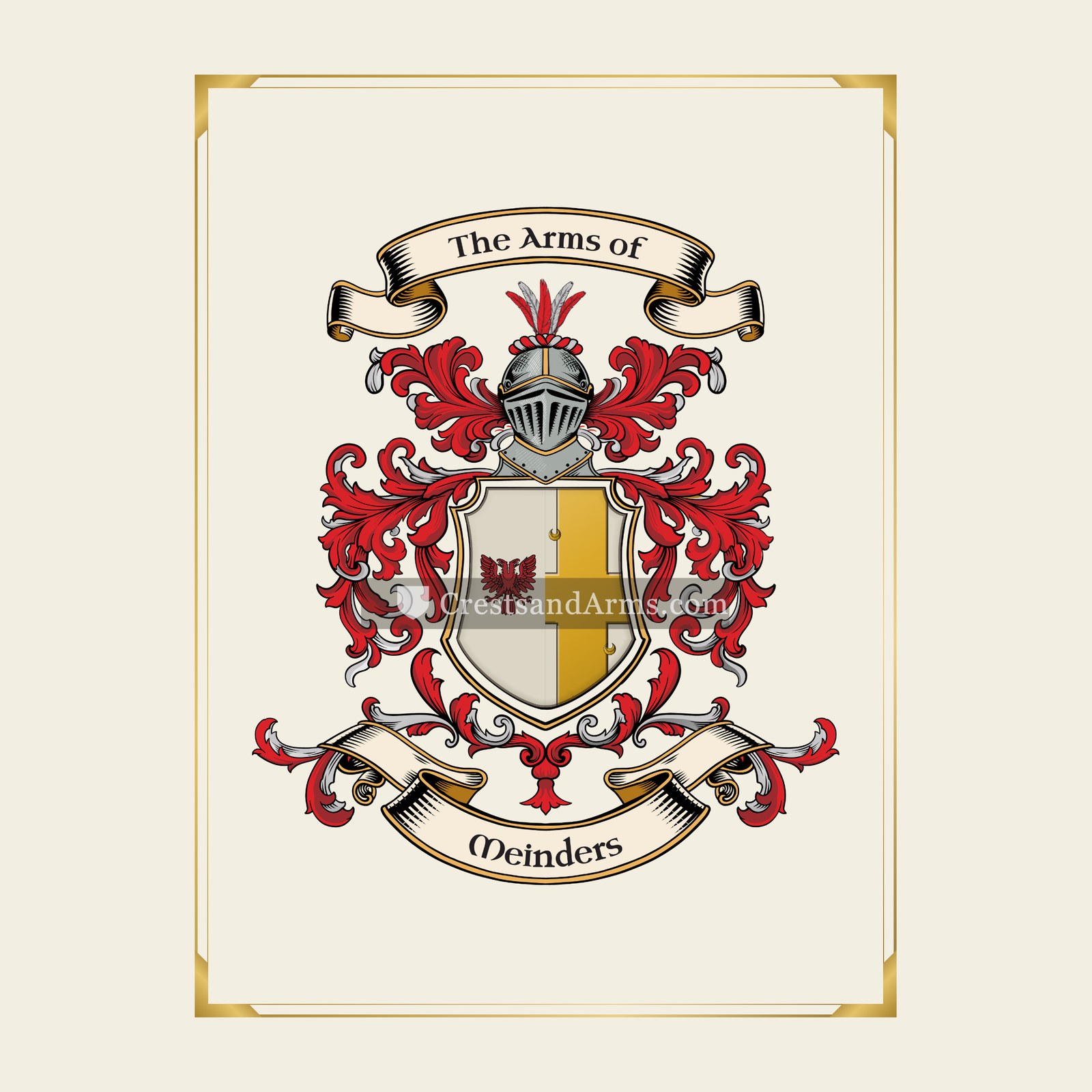 With gold border