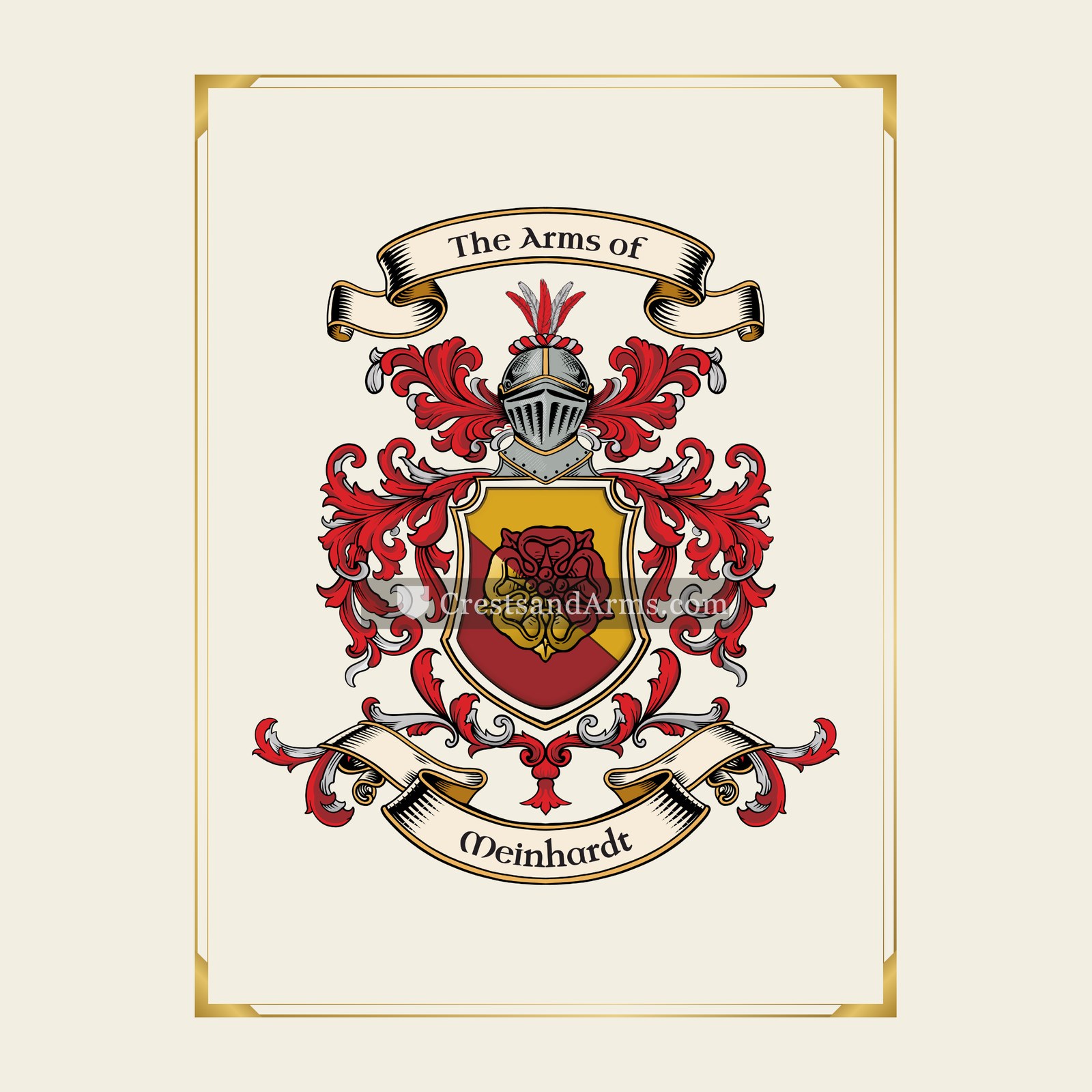 With gold border