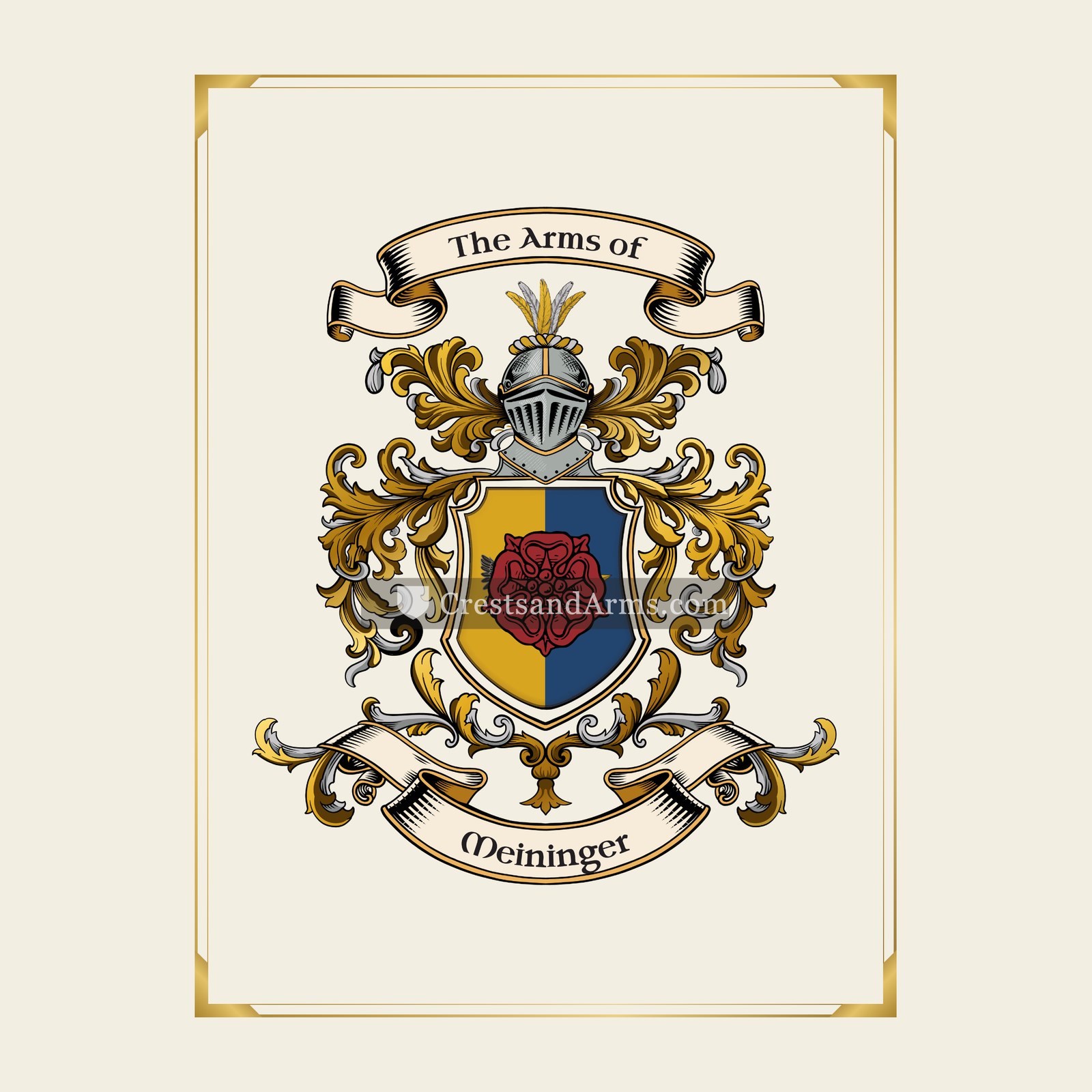 With gold border