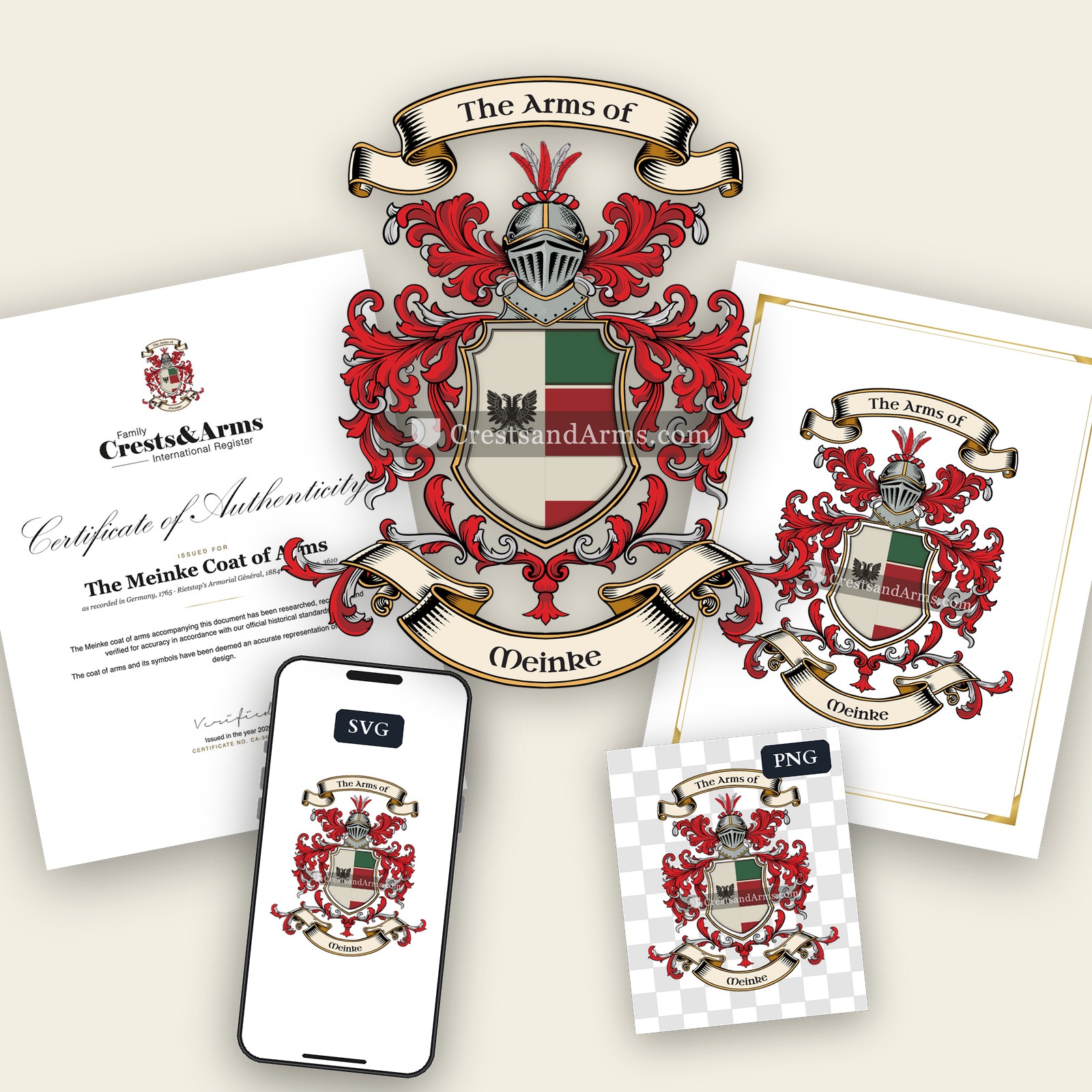 The Meinke arms on the coat of arms — digital pack