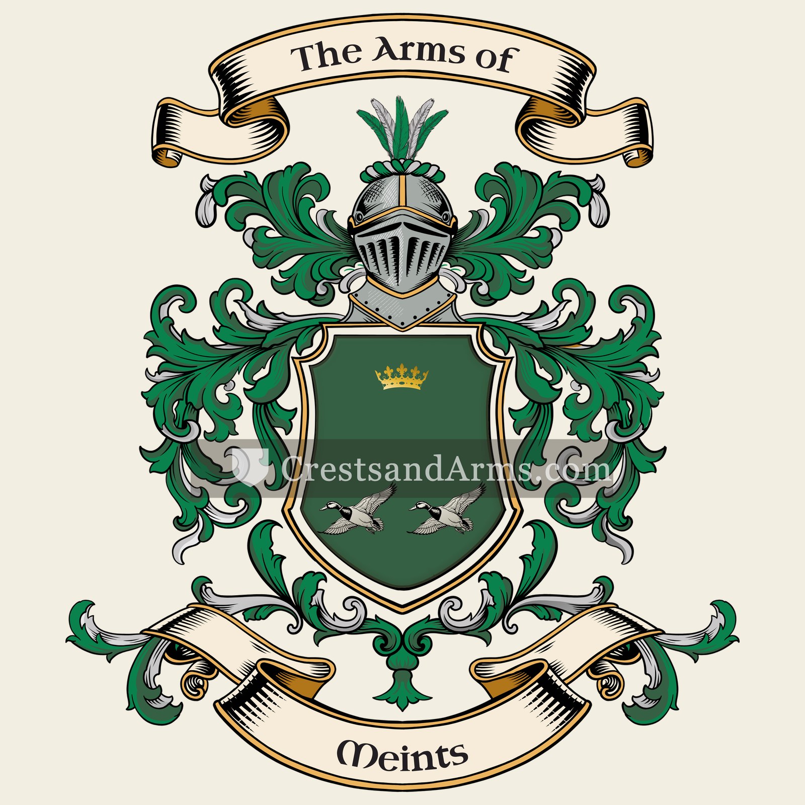 The Meints coat of arms, drawn from the recorded blazon